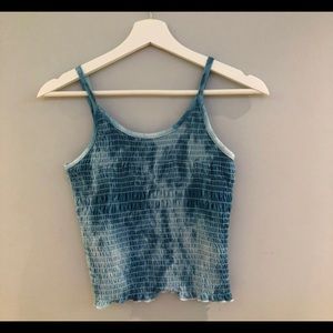 Tie-dye blue tank top